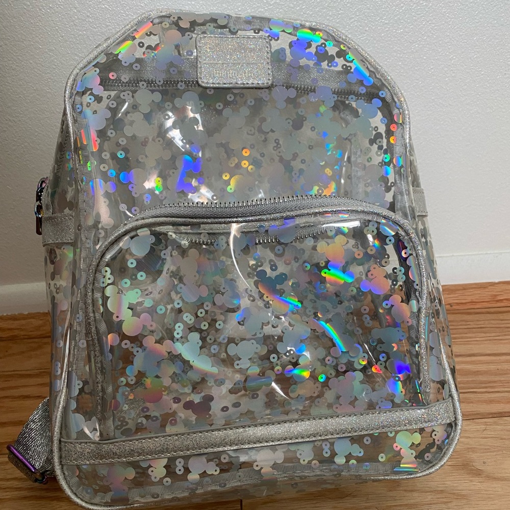 Clear/ holographic loungefly backpack